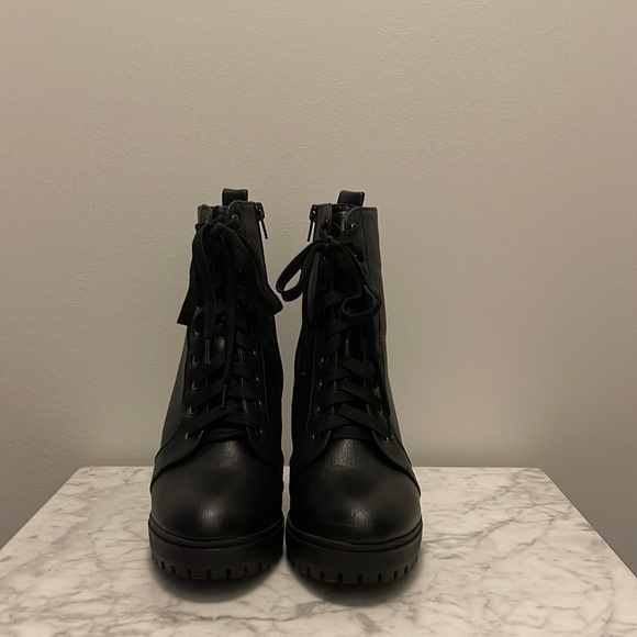 Soda Lace Up Block Heel Bootie - Picture 1 of 4